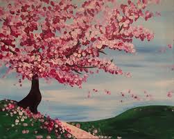 Original acrylic cherry blossom painting. Trees Cherry Blossoms Cherry Blossom Painting Cherry Blossom Painting Acrylic Tree Painting