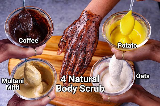 बॉडी स्क्रब रेसिपी 4 तरीके | Homemade Body Scrub 4 ways in hindi | फेस स्क्रब