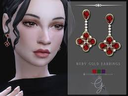 Ruby Gold Earrings