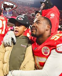 Chris Jones And His Son Tonight Celebrating The AFC Championship💛♥️