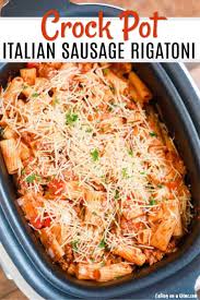Garnish with slices of green onions and sesame seeds. Crock Pot Italian Sausage Rigatoni Recipe Crock Pot Sausage Rigatoni
