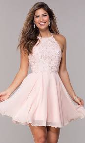 Short High Neck Homecoming Party Dress By Alyce Dresses For Teens Homecoming Dresses Short Hoco Dresses