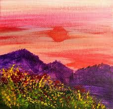Purple Mountain Majesty With Easel Painting In 2020 Painting Art Projects Original Landscape Painting Purple Mountain Majesty