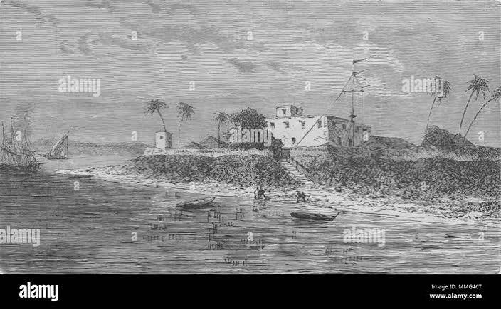 KOLKATA. Diamond Harbour, on the Hooghly . Calcutta 1882 old antique print Stock Photo - Alamy