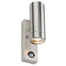Aldwynne bronze motion sensing led outdoor led wall lantern sconce. Stainless Steel Up Down Outdoor Wall Light With Pir Motion Sensor