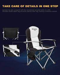Oversized directors chair with cooler. Buy Kingcamp Camping Chair Heavy Duty Folding Oversize Padded Director S Chair With Carry Bag And Cooler Bag Supports 353 Lbs Black Grey One Size Online In Hungary B0753dxqp1