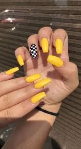 76 Stunning Yellow Acrylic Nail Art Designs For Summer In 2020 Yellow Nail Art Nail Art For Beginners Blue Nail Art