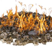 Tempered glass for fire pit. Bronze Tempered Fire Glass For Firepits Glass Vases Depot
