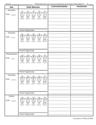 Star Themed Behavior Clip Chart And Take Home Chart Ver 1