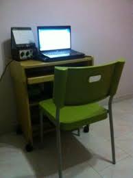 Computer table in home furnishing in singapore. Computer Or Pc Table With Wheels Chair For Sale In Jurong West Street 71 West Singapore Classified Singaporelisted Com