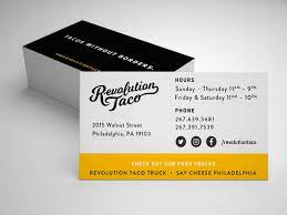 Interested in serving our delicious mexican catering at your fiesta or business meeting? Revolution Taco Business Cards Justracy