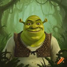 Painting of Shrek as a Medieval Castle created