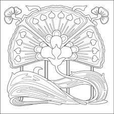 20 Free Printable Art Deco Patterns Coloring Pages For Adults Everfreecoloring Com Art Nouveau Pattern Art Deco Pattern Art Nouveau Design