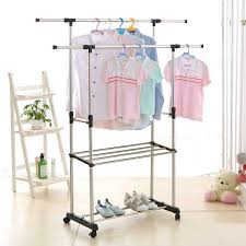For a rollable option, your best bet is the rebrilliant anja double rail garment rack. Simple Trending Single Double Rail Clothes Garment Rack Heavy Duty Commercial Grade Clothing Rolling Rack On Wheels And Bottom Shelves Holds Up To 300 Lbs Chrome Walmart Com Walmart Com
