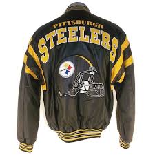 Nfl Steelers Pittsburgh Leather Bomber Jacket L32540 Nfl Steelers Leather Bomber Jacket Leather Bomber