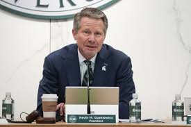 Michigan State’s Departing President Made the Shocking Decision to Stay. We Asked Him Why.