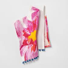 Choose from a variety of pattern kitchen towels from zazzle. Opalhouse Pink Floral Blue Pom Tassels Kitchen Towel