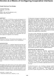 Access as a means of configuring cooperative interfaces