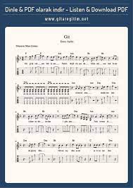 git gitar nota tab gitaregitim net muzik notalari muzik sarkilar