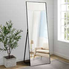 Nice mirror, full body length. Neutype 65 X 22 Black Full Length Mirror Floor Mirror With Stand Rectangle Wall Mounted Mirror Aluminum Alloy Frame Black 65 X 22 Walmart Com Walmart Com