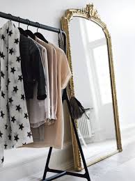 When Swedish Style Meets Parisian Chic Nordicdesign Makeshift Closet Decor Inspiration Golden Mirror
