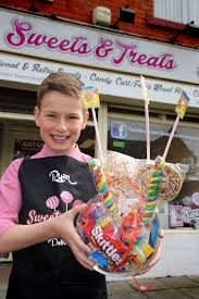 9 year old Ryan Dobson applies to work in Sweets and Treats to help mum out  with money