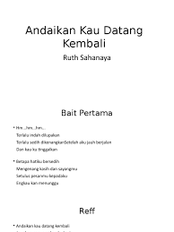 Cord gitar andaikan kau datang kembali. Lirik Lagu Andai Kan Kau Datang Kembali
