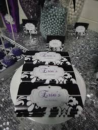 Black And White 21st Birthday Party Ideas Purple Black White And Silver Birthday Party Ideas Photo 8 Of 16 Birthday Parties Purple Candy Bar Mom Party