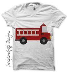 Iron On Fire Truck Shirt Red Fire Engine Iron On Transfer Etsy Fire Truck Shirt Truck Shirts Toddler Shirts Boy
