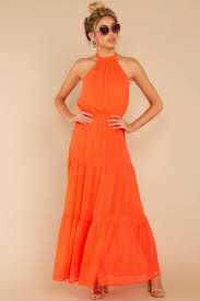 Encounter With Fate Bright Orange Maxi Dress In 2020 Orange Dress Outfits Orange Maxi Dress Backless Maxi Dress Casual