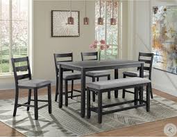 They are differentiated from more traditional dining room sets mainly because both the table and the chairs are taller. Kona Gray And Black 6 Piece Counter Height Dining Room Set From Picket House Furnishings Coleman Furniture