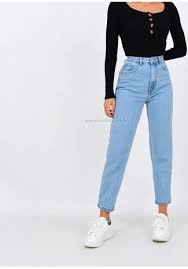 Jean Mom Fit Bleu Clair Jeans Mom Taille Haute Tenues Mode Vetements Styles