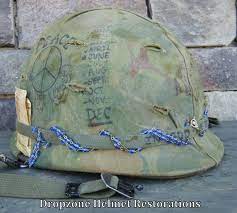 Vietnam M 1 Helmet Liner Sweatband Camo Cover Rosary Peace Helmet Liner Army Helmet Sweatband