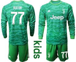 This juventus icon is characterised by a maxi vertical striped pattern with embroidered logos on the chest. 2019 20 Juventus 77 Buffon Green Long Sleeve Youth Goalkeeper Soccer Jersey