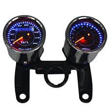 Universal Motorcycle Odometer Speedometer Tachometer Gauge 12v Plating Housing With Led Backlight Signal Light Motorcycle Accessories Chrome Plating Lit Motors