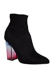 Black Boots With Clear Heel Pinterest