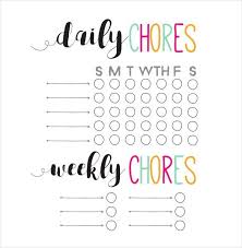 Daily And Weekly Chore Chart Template How To Make Good