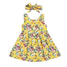 kids toddler baby girl princess dress lemon pageant wedding party tutu dresses