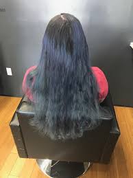 Many blue black hair dyes i've reviewed contain natural ingredients without any amount of ammonia and even alcohol and hydrogen peroxide in them. This Woman Went From Dark Blue Hair To Blonde Here S How Allure