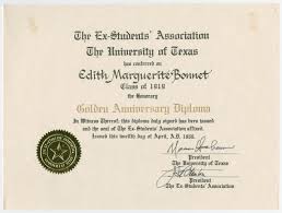 Here, creative takes on both, plus a few unexpected delights in between. Golden Anniversary Diploma Conferred On Edith Marguerite Bonnet The Portal To Texas History