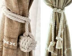 Perfect for renters who can't put holes in the walls for hooks! Nautical Rope Curtain Tie Back Ideas Shop The Look Coastal Decor Ideas Interior Design Diy Shopping