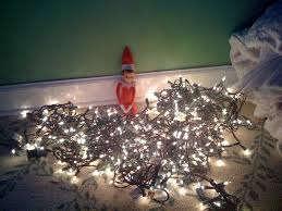 Elf Pulled Out The Christmas Lights And Made A Mess Elf Fun Christmas Elf Elf On The Shelf