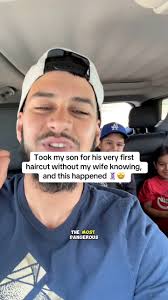 You think she will notice? 🤣🤣 his very first haircut was a success but  now we have to get my wife’s reaction 😱🤣