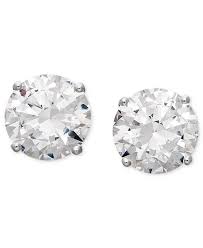 Each earring is made with quality using 14 karat gold and comes with a lifetime warranty, resizing service, and a perfect fit guarantee. Arabella 14k White Gold Earrings Swarovski Zirconia Round Stud Earrings 1 3 4 Ct T W 6 5 8 Ct T W Reviews Earrings Jewelry Watches Macy S