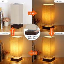 Timeless basic shade collection and is a traditional yet stunning way to finish the look of your lamp. Led Bulb Included Touch Control Table Lamp Bedside 3 Way Dimmable Touch Desk Lamp Modern Nightstand Lamp With Square Fabric Lamp Shade Simple Night Light For Bedroom Living Room Office Lighting