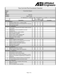 When you make use of an inspection checklist template excel, you can make and also tailor your customized analysis. Fan Coil Unit Pre Functional Checklist