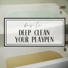 When you've covered the entire surface, rinse the sponge or brush and go over the mat again with plain water to rinse. How To Deep Clean Your Playpen Pack N Play Portacrib Cleaning Pack N Play Deep Cleaning Playpen