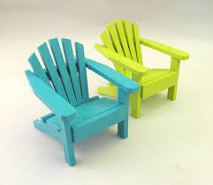 Blue Green Mini Wood Adirondack Beach Chair Fairy Garden Cake Topper Dollhous White Leather Dining Chairs Oversized Chair Living Room Diy Furniture Accessories