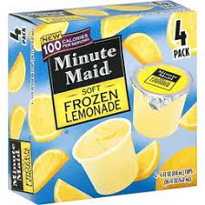 Minute Maid Soft Frozen Lemonade 4 4 Fl Oz Cups Ice Cream Treats Toppings Matherne S Market