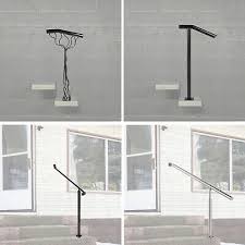 1 or 2 step handrail solid steel wrought iron sturdy safety rail black. Hand Rail For 1 Or 2 Step Wrought Iron Handrail Steel Railing Stair Post Railing 69 95 Picclick